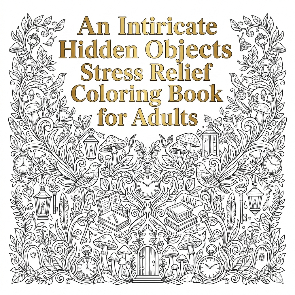 An Intricate Hidden Objects Stress Relief Coloring Book for Adults